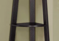 Monarch 72" Contemporary 5-Shelf Wood Grain-Look Corner Accent Display Bookcase - Cappuccino Finish(m-3)