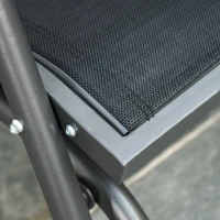 Outsunny 2-Piece Outdoor Glider Swing, Rocking Chair Set with Breathable Mesh Fabric, Sturdy Durable Frame, Curved Armrests, Supports Up to 264 lbs., for Backyard, Garden, Porch, Black(m-11)