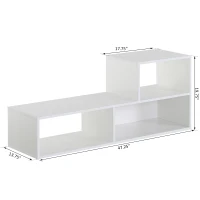 HOMCOM Versatile TV Console Stand Cabinet Wood Bookcase Storage Shelf Convertible Bookshelf White(m-3)
