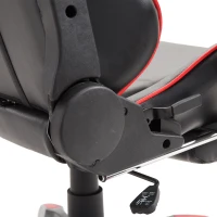 HOMCOM High Back Gaming Office Chair Bucket Seat with Retractable Footrest Racing Style Adjustable Swivel Recliner Red(m-10)
