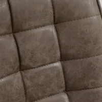 HOMCOM Vintage PU Leather Bar Stool with Stainless Steel Base, Adjustable Counter Height Bar Chair Swivel Barstool with Back, Footrest, Brown(m-12)