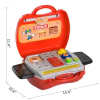 Qaba 16pc Kid's Tool Set Pretend Role Play Toddlers Educational Toy Handy Storage Case Gift Set(m-3)