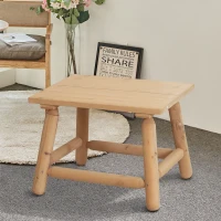 Outsunny Rectangle Rustic Log Coffee Table Natural Wood End Side Table Home Garden Furniture All Weather(m-2)