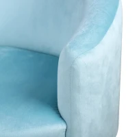 Qaba Velvet Kids Armchair Kids Furniture with Armrest, Plastic Legs - Blue(m-7)
