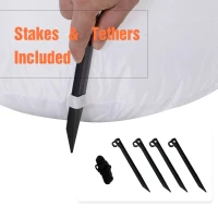 HOMCOM 6ft LED Outdoor Halloween Inflatable Decoration - Ghost with Pumpkin(m-6)