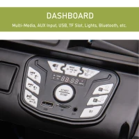 Aosom 12V Kids Ride On Truck, 10Ah Electric Car Off-Road UTV with Bluetooth, Remote Control, Suspensions, USB, MP3, Lights, 3 Speeds & 4 Motors, Green(m-5)