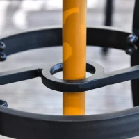 Outsunny Φ34" Outdoor Patio Garden Table with Unique Floral Design, Aluminum Material, & 1.75" Umbrella Hole(m-12)