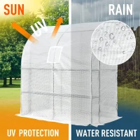 Outsunny 7' x 3' x 7' Outdoor Walk-In Greenhouse, Plant Nursery with Roll-up Windows, PE Cover, and 3 Wire Shelves(m-7)