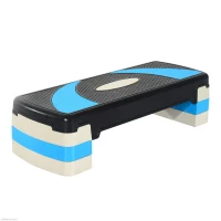 Soozier Adjustable Aerobic Stepper Step Exercise Trainer Workout Fitness Yoga Risers (Blue)(m-2)