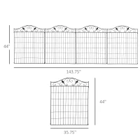Outsunny Decorative Garden Fencing, 4 Panel Steel Wire Frame Outdoor Barrier, Enhances Backyard Privacy(m-2)