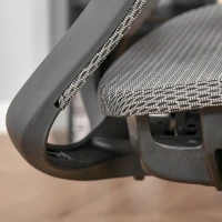 Vinsetto High-Back Mesh Home Office Chair with Coat Hanger, Computer Task Chair with Adjustable Height, Arms, Headrest and Lumbar Support, 360° Wheels and Seat, Reclining Function, Grey(m-14)