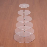 HomCom 6 Tier Cupcake Stand Circle Acrylic Wedding Party Cake Stand Bakeware, Transparent(m-5)