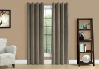 Monarch 52" x 95" Room Darkening Curtain Panels (Set of 2), Textured Finish - Taupe(m-2)