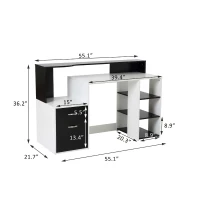 HOMCOM Compact Computer Table Multipurpose Workstation Storage Home Office Writing Desk(m-3)