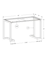 Monarch 42" Contemporary Tempered Glass Top Metal Framed Accent Console Table - Black Finish(m-3)