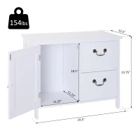 HOMCOM Storage Cabinet Floor Cabinet Drawer with Knob MDF(m-3)