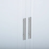 HOMCOM Rolling Kitchen Island with Storage, Portable Kitchen Cart with Stainless Steel Top, 2 Drawers, Spice, Knife and Towel Rack and Cabinets, White(m-13)