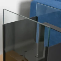 HOMCOM Ethanol Fireplace, 7.75" Tabletop 0.10 Gal, Stainless Steel, Burns up to 2 Hours, Black(m-14)