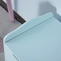 Qaba Kids Toy Chest Wooden Toy Storage Organizer Chest Box with Magnetic Hinge, Large Storage Space, & Groove Handle, Blue(m-10)