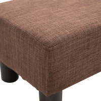 HOMCOM 15” Rectangular Linen Padded Ottoman Footrest Stool Modern Entryway Living Room Seat Chair(m-4)