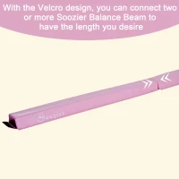 Soozier 8FT Folding Floor Balance Beam Foam Gymnastic Training Low Height Beam for Kids Home Gym Pink(m-5)