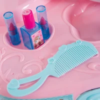 Qaba Kids Pretend Vanity Play Set Princess Girl Magic Dressing Table with Hair Dryer Makeup Table(m-11)
