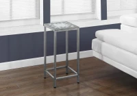 Monarch 28" Modern Mosaic Tile Top Hammered Silver Metal Frame Plant Stand Accent Side Table - Grey / Blue Tile Finish(m-2)