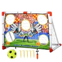 HOMCOM 2-in-1 Portable Soccer Goal for Children for Indoor/Backyard Training Practice w/ Target Net(m-1)