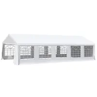 Outsunny Heavy Duty Wedding Canopy 20x32 Outdoor Shelter for Weddings, Parties, BBQ White(m-1)