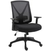 Vinsetto Ergonomic Mesh Office Chair with Lumbar Back Support, Swivel Rocking Computer Chair with Adjustable Height and Armrests for Home Office, Black(m-1)