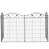 Outsunny Decorative Garden Fencing, 4 Panel Steel Wire Frame Outdoor Barrier, Enhances Backyard Privacy(m-6)
