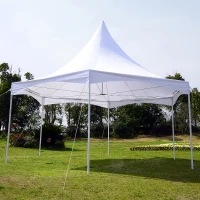 Outsunny Pagoda Party Tent w/ Removable Sidewalls Wedding Outdoor Gazebo Canopy White(m-7)