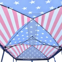 Outsunny 10x20 Pop Up Canopy Party Tent with Removable Mesh Sidewalls - American Flag Print(m-9)