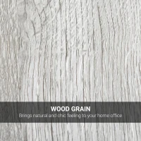 HOMCOM L-Shaped Desk with Hutch, Computer Desk with Drawers, Home Office Corner Desk Study Workstation Table with Storage Cabinets Shelves, Grey(m-7)