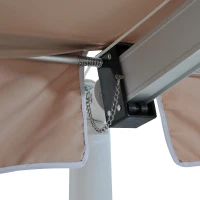 Outsunny 12'x8' Free Standing Manual Retractable Awning Outdoor Gazebo Garden Sunshade Beige(m-10)