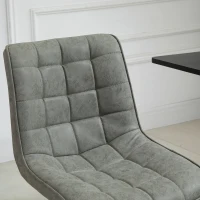 HOMCOM Vintage PU Leather Bar Stool with Stainless Steel Base, Adjustable Counter Height Bar Chair Swivel Barstool with Back, Footrest, Grey(m-13)