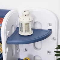 Qaba Kids Toy Storage Organizer with Detaching Sections for Corner Storage, Lightweight Toy Shelf for Kids with Large Capacity, Bin Storage Shelf, Blue(m-11)