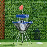 Soozier Portable Disc Golf Basket Target with 12-Chain, Easy Carry Bag, Dark Blue(m-8)
