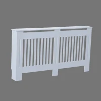 HOMCOM 60" Radiator Cover Painted Slatted MDF Cabinet Lined Grill White(m-9)