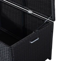 Outsunny Indoor Outdoor Rattan Garden Storage Box Unit Patio Furniture Chest(m-7)