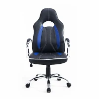 HomCom Executive Swivel Race Office Chair Adjustable Height W/ High Back Blue(m-3)