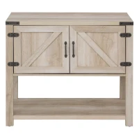 HOMCOM Elegant 2-Door Wooden Storage Hutch Cabinet with Bottom Shelf, Versatile Oak Finish, Ideal for Kitchen & Dining Room(m-9)