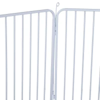 PawHut Heavy Duty Foldable Pet Playpen Portable Pet Product w/ Door Metal White(m-9)
