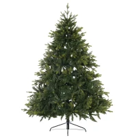 HOMCOM 7ft Artificial Christmas Tree Unlit with Metal Stand  2692 Tips Foldable Base(m-2)