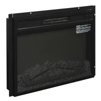 HOMCOM Electric Fireplace Insert for Wood Cabinets with Realistic Flame Effect and Automatic Shut-Off, Black(m-13)