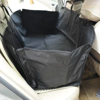PawHut 46"L Waterproof Pet Car Seat Cover Dog Hammock Mat Puppy Cat Travel Seat Liner Barrier Black(m-1)