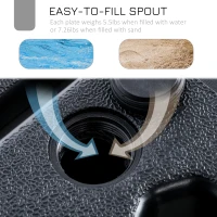 Outsunny 4-Piece HDPE Canopy Tent Weights with a Slotted No-Pinch Design, Side Carry Handles, & Sand/Water Fill(m-7)