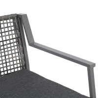 Outsunny 2 Piece Rattan Wicker Patio Dining Chairs, Patio Furniture Set with Armrest, Cushions for Backyard, Garden, Grey(m-6)