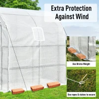 Outsunny 7' x 3' x 7' Outdoor Walk-In Greenhouse, Plant Nursery with Roll-up Windows, PE Cover, and 3 Wire Shelves(m-6)