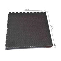 HOMCOM 24sqft Interlocking Floor Mats Exercise EVA Foam GYM - Set of 6- Black(m-2)